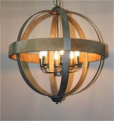 Wood And Metal Chandelier