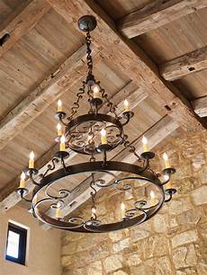 Wood And Metal Chandelier