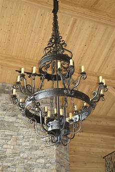 Large Wagon Wheel Chandelier